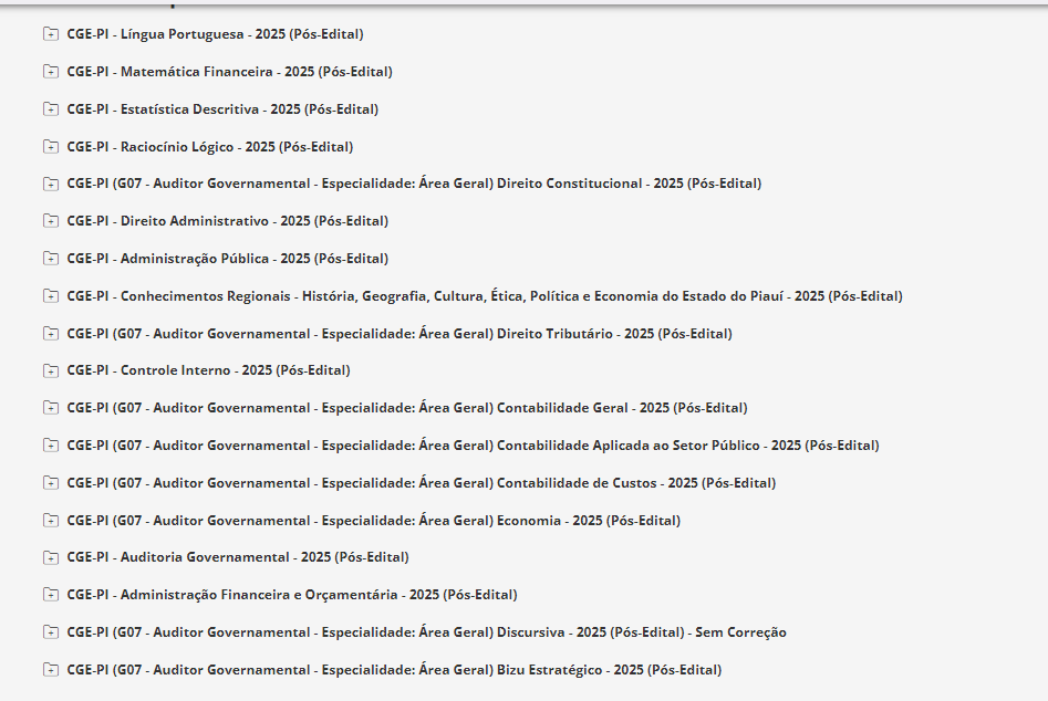 CGE PI Auditor Governamental Área: Geral Pós-edital 2025 - Estrategia - Rateio Piaui Secretaria da Fazenda SefazPi Pos Edital 2025 CGEPI - Imagem 2